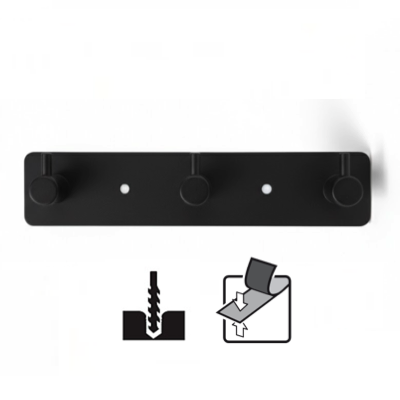 HOUSEWARE SUS304 MATT BLACK 3-HOOK Clothes Hanger